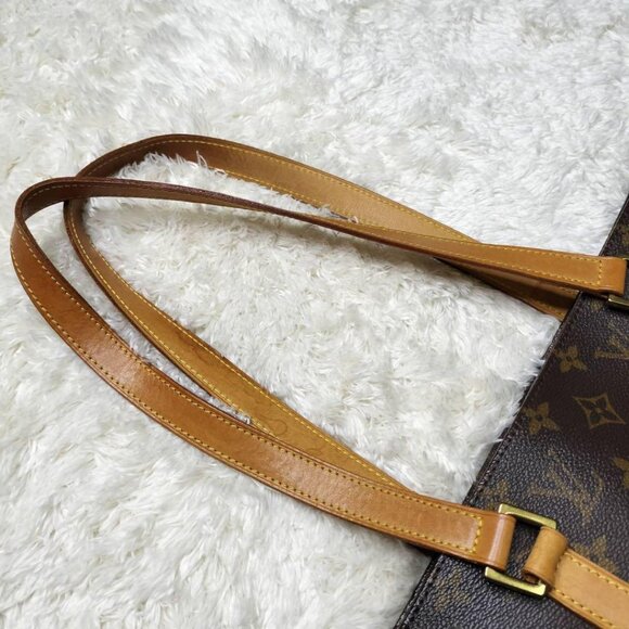 Authentic LOUIS VUITTON Monogram Luco XL Tote Shoulder Bag LV Brown Tan - Picture 9 of 11